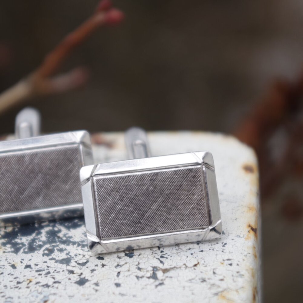 Vintage Men's Cufflinks Pioneer Brand Silver Plated